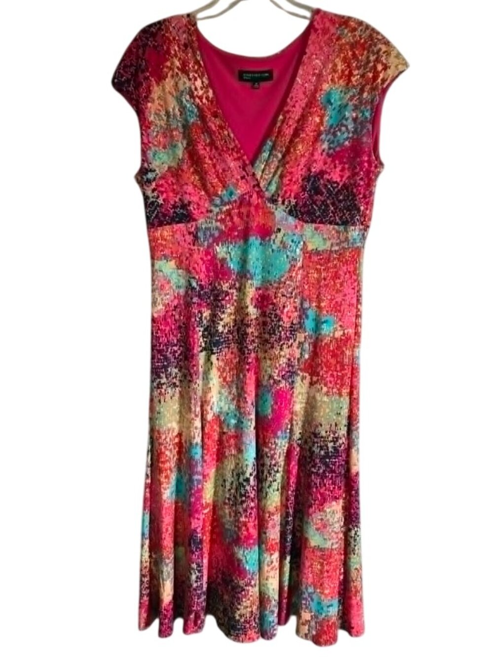 Jones New York Vibrant Abstract Painterly Dress